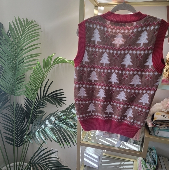 π NWOT Ugly Christmas V-Neck Knit Sweater Vest - Women's Size Large π - Picture 5 of 7